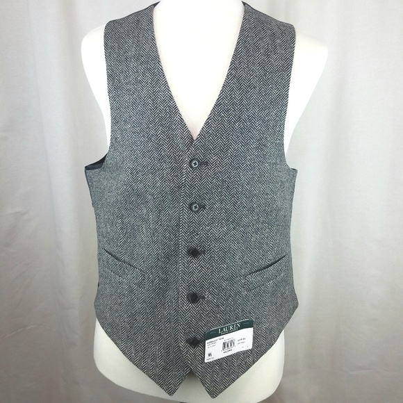 NWT LAUREN by Ralph Lauren Men's Herringbone Vest - Picture 1 of 4